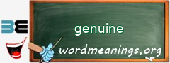WordMeaning blackboard for genuine